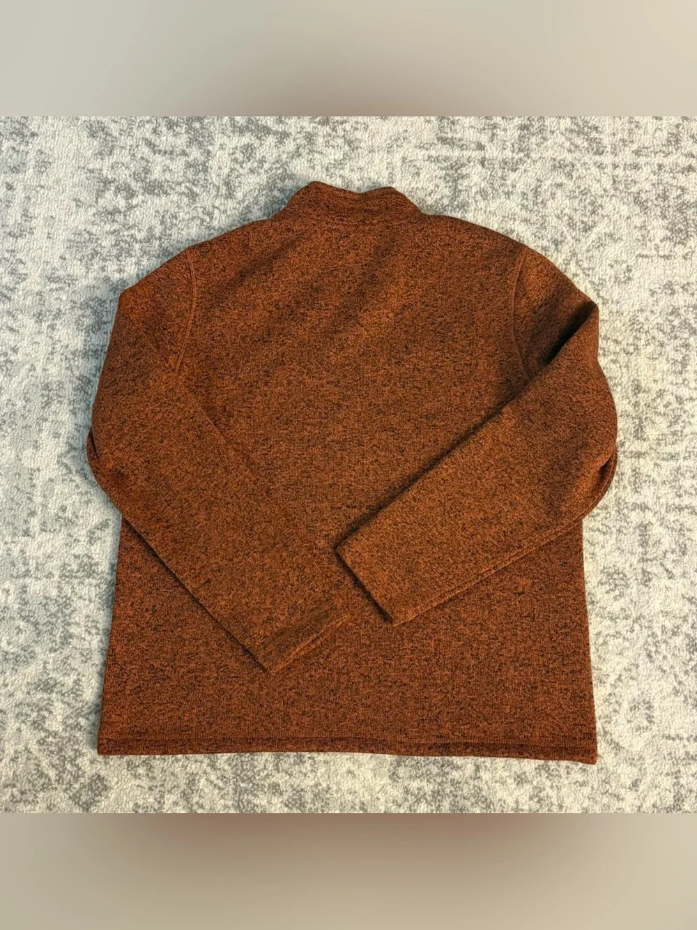 Men’s Eddie Bauer Orange Quarterzip Sweater Size Large